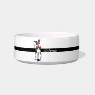 Comedero Galgo italiano azul personalizado