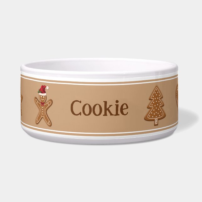 Comedero Galletas De Jengibre Marrones De Navidad Con Un No (Frente)