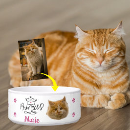 Comedero Gata Princesa Rosa Personalizada