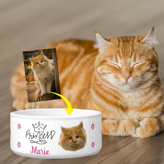 Comedero Gata Princesa Rosa Personalizada