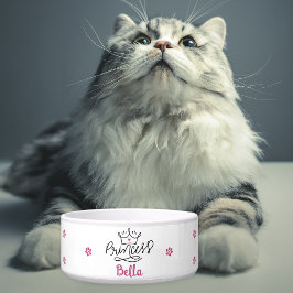 Comedero Gata Princesa Rosa Personalizada
