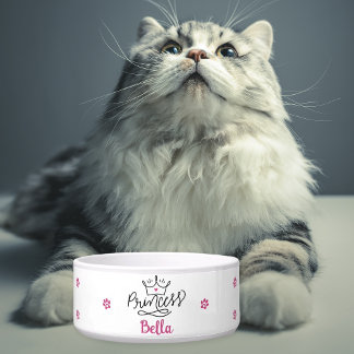 Comedero Gata Princesa Rosa Personalizada