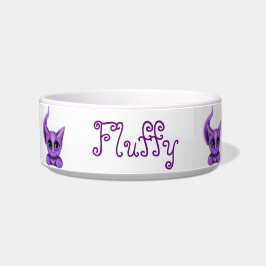 Comedero Gatito púrpura personalizado