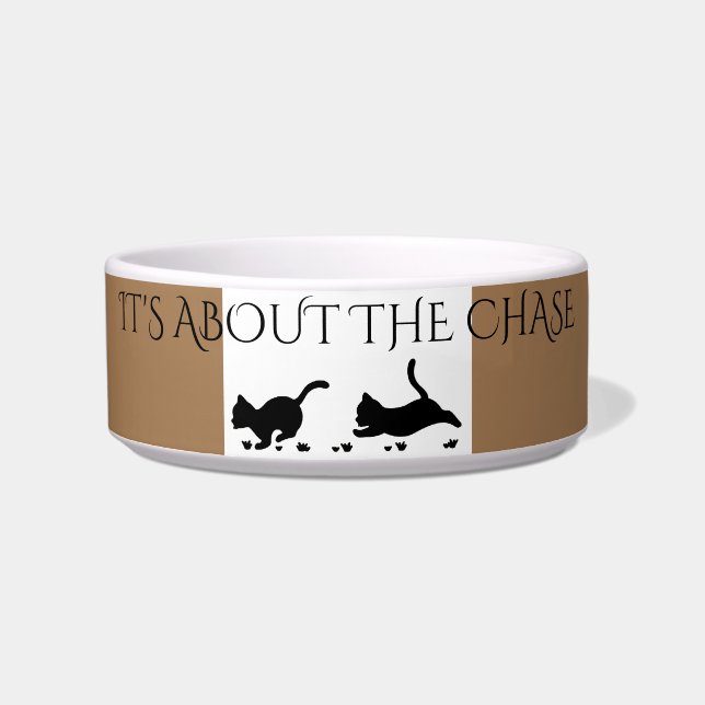 Comedero Gatitos negros alimentando el tazón personalizado! (Frente)