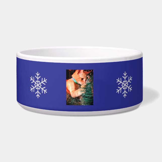 Comedero Gato de Navidad Foto personalizada (Frente)
