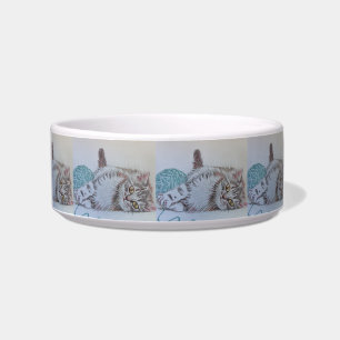 Comedero Gato de Tabby Cute Bella Bebida Mascota Gatita Col
