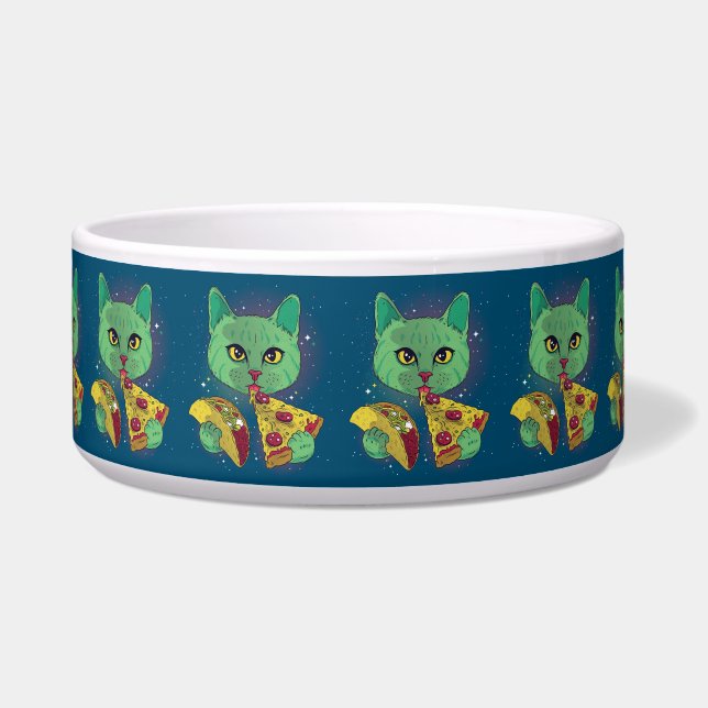 Comedero Gato de Taco y Pizza Cosmic Space (Frente)