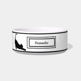 Comedero Gato elegante negro y blanco negro de silueta de g