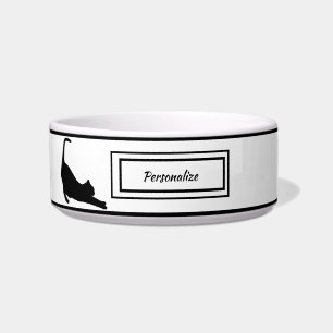 Comedero Gato elegante negro y blanco negro de silueta de g