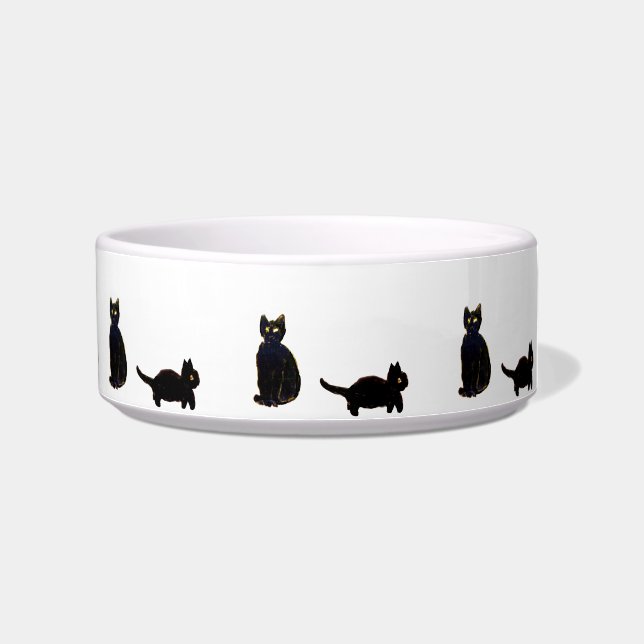 Comedero Gato lindo arte gatos gatos negros (Derecha)