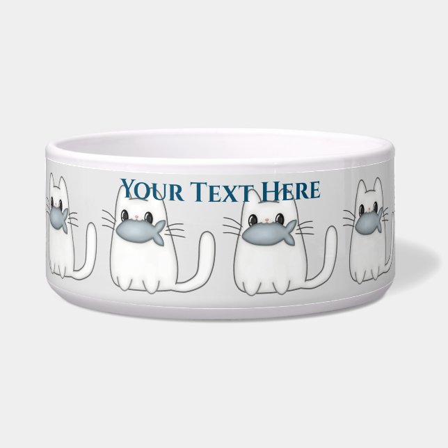 Comedero Gato lindo con pez de premio (Frente)