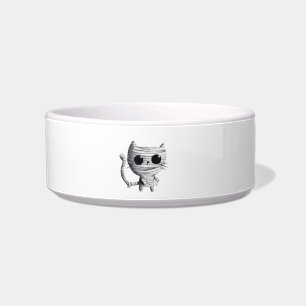 Comedero Gato lindo de la momia de Halloween