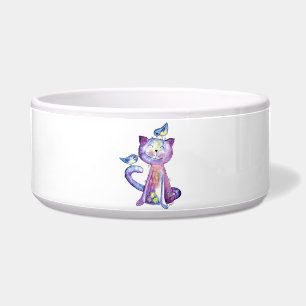 Comedero Gato malva chiflado con pájaros