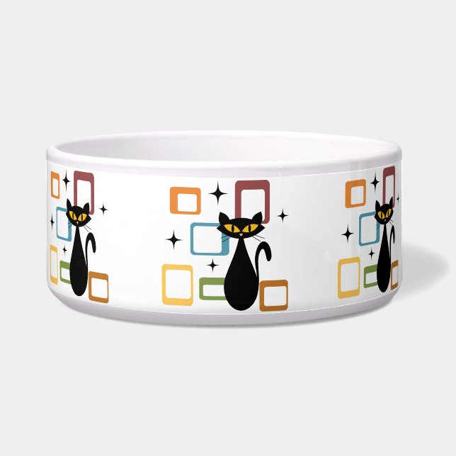 Comedero Gato negro de Mid Century (Frente)
