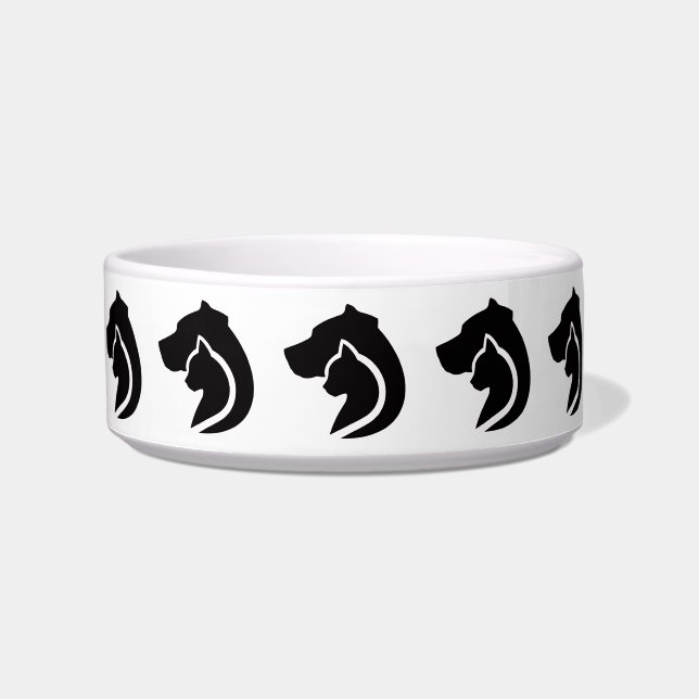 Comedero Gato negro y blanco y perro (Frente)