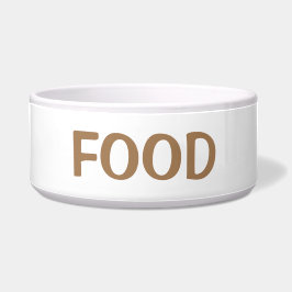 Comedero Gato O Perro De Comida Blanco Y Marrón Simple Y Si