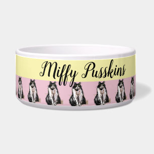 Comedero Gato Perro Shabby Floral Pastel Nombre Mascota Ros