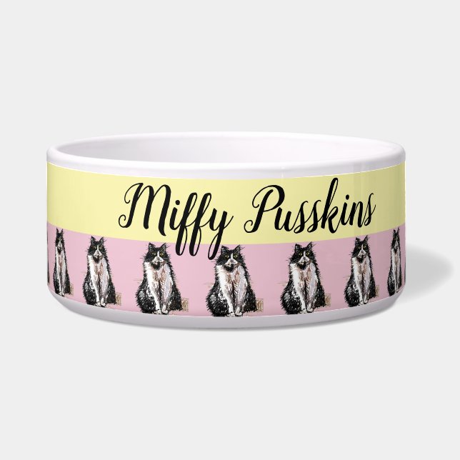 Comedero Gato Perro Shabby Floral Pastel Nombre Mascota Ros (Frente)