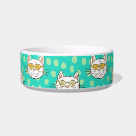 Comedero Gato Personalizado divertido con gafas de sol