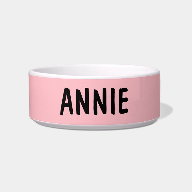 COMEDERO GATO PERSONALIZADO O BOWL PINK DE PERRO (Frente)