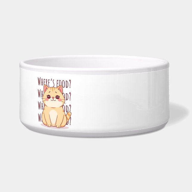 Comedero Gato Rojizo Hambriento. (Frente)