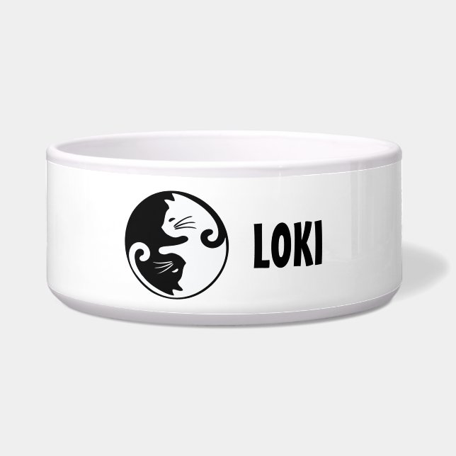 Comedero Gato Ying Yang Personalizado (Frente)