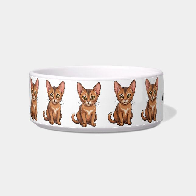 Comedero Gatos Abisinios Lindos Personalizados (Izquierda)