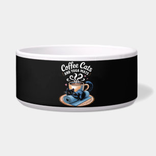 Comedero Gatos de Café y Alfombras de Yoga Gato de Yoga Div