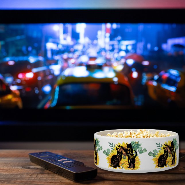 Comedero Gatos de girasol - Arte floral acuarela (Subido por el creador)