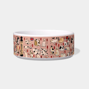 Comedero gatos japoneses Ukiyo-e gatito divertido