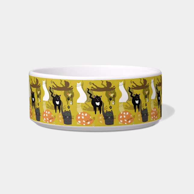 Comedero Gatos tan diferentes. Tazón para mascotas mediano (Frente)