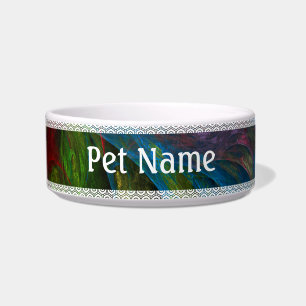 Comedero Génesis Blue Abstract Art Cat Bowl