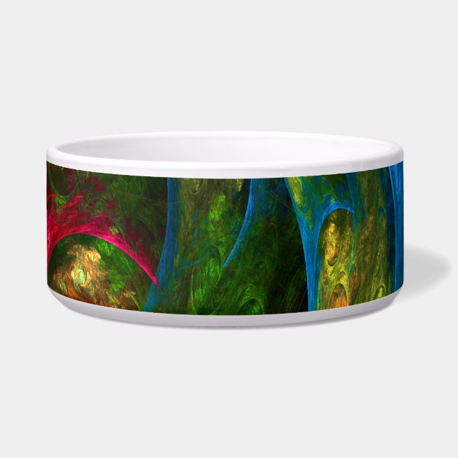 Comedero Génesis Blue Abstract Art Dog Bowl (Frente)