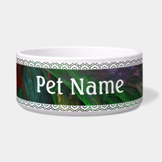 Comedero Génesis Green Abstract Art Dog Bowl