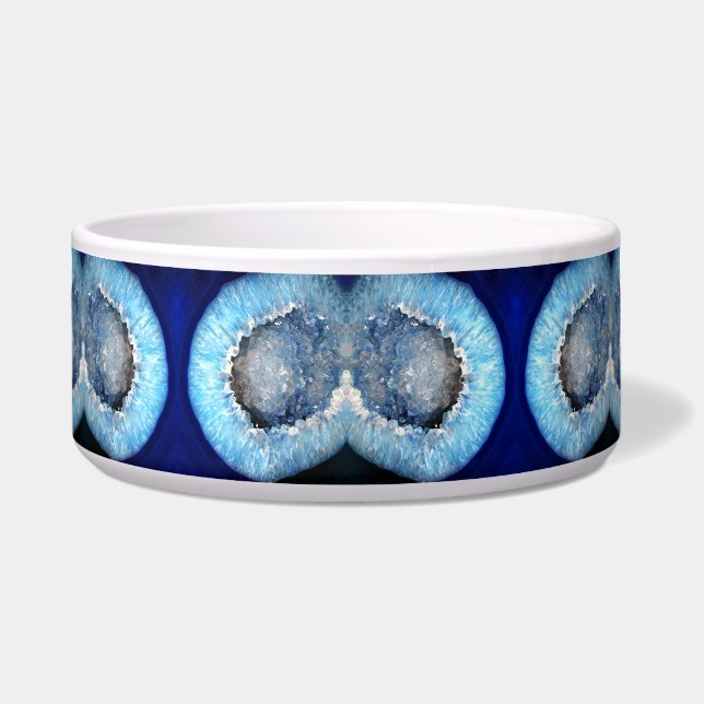 Comedero Geode de cristal azul de caída (Frente)