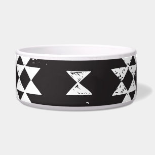 Comedero Geométrica Navajo: Tribal Blanco Negro.