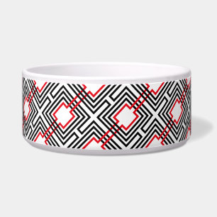 Comedero Geométrico negro rojo y blanco
