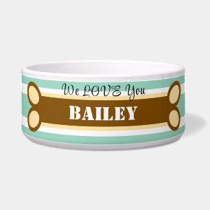 Comedero Geométrico Verde azulado de las franjas verdes Dog