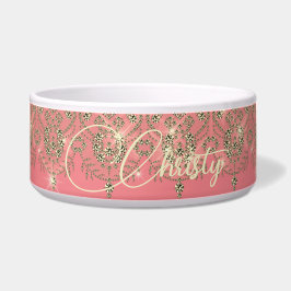 Comedero Gimnasio elegante de encaje dorado de durazno rosa