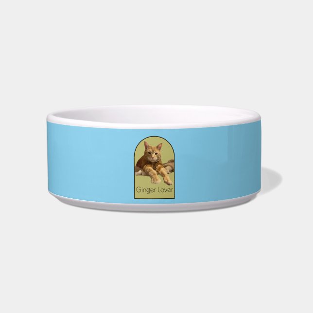 Comedero Ginger Lover Sky Blue Ceramic Pet Bowl (Frente)