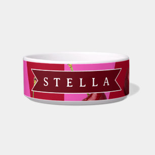 Comedero Gingham de Cereza Personalizado Retro Nombre Perso