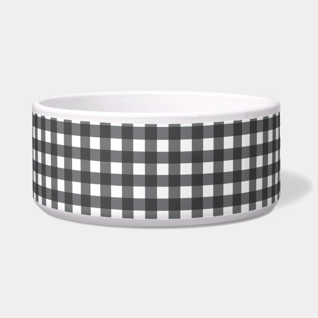 Comedero Gingham en blanco y negro (Frente)