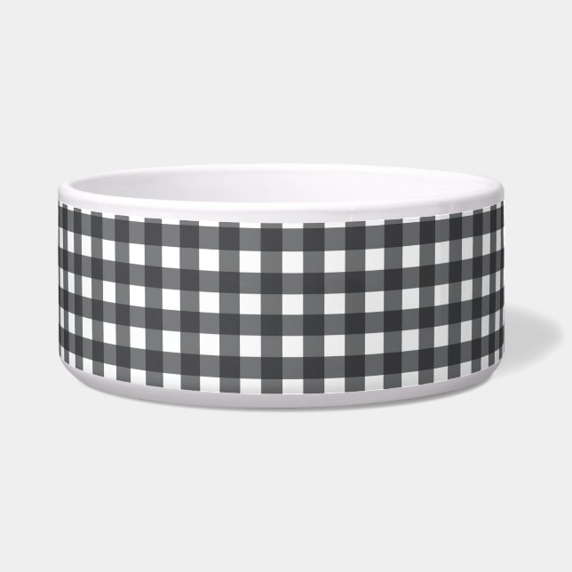 Comedero Gingham en blanco y negro (Frente)