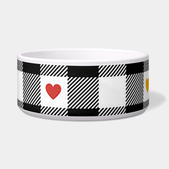 Comedero Gingham Heart Dog Bowl (Frente)