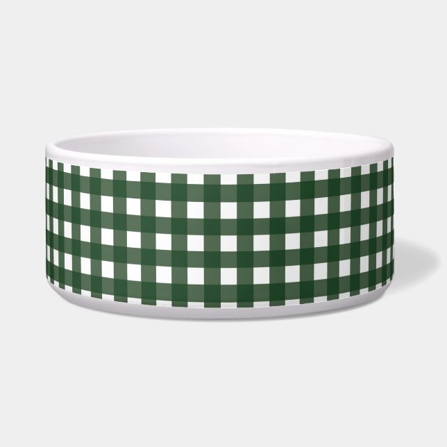 Comedero Gingham verde y blanca (Frente)