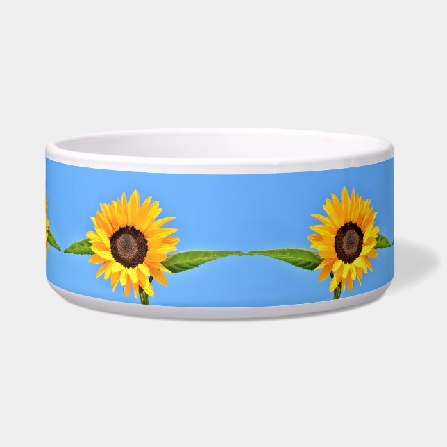 Comedero Girasol amarillo contra el sol en el cielo azul -  (Frente)