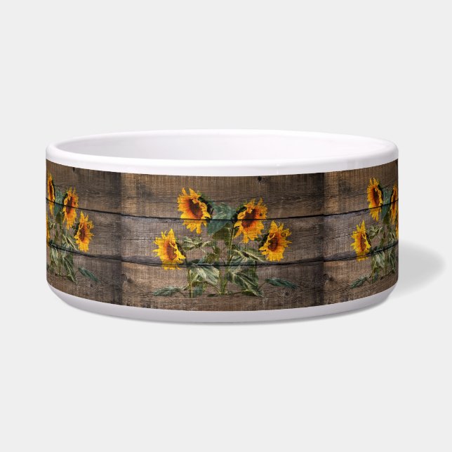 Comedero Girasol de madera de grano rústico (Frente)