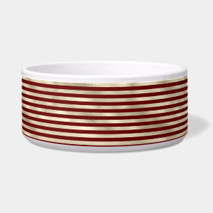 Comedero Girly Glam Gold Red Stripes