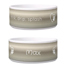 Comedero Gold 'drink drip splash' Dog Name Bowl