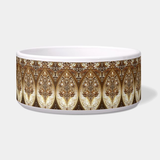 Comedero Golden Ornate Ceramic Pet Bowl (Frente)